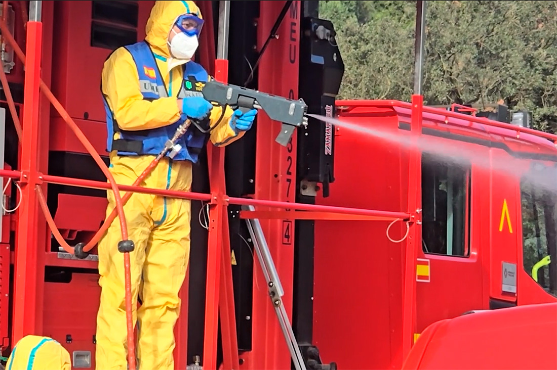 02-12-2025 Estació de descontaminació de la UME a Can Coll (pesta porcina africana)